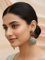 Gul E Jaipur Brass Oxidised Silver Kada