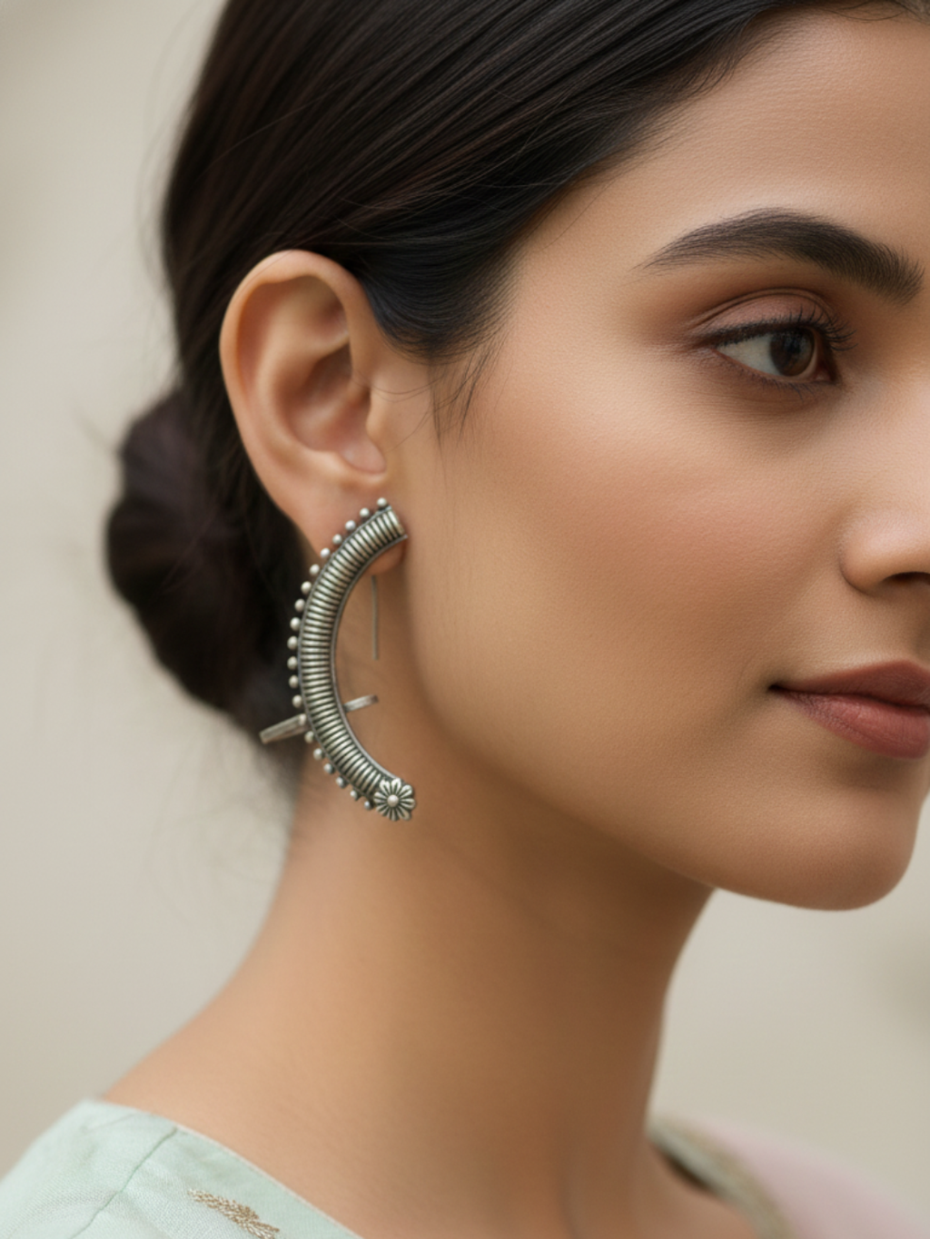 Gul E Jaipur Silver Oxidised Necklace Silver Plated Brass Necklace