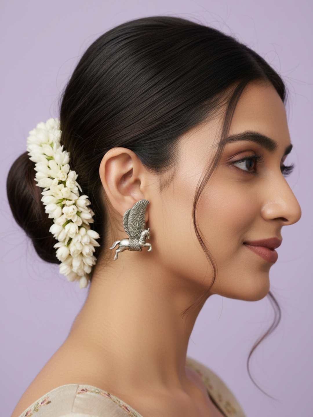Gul E Jaipur Silver Oxidised Trending Necklace Silver Plated Brass Necklace For Girls