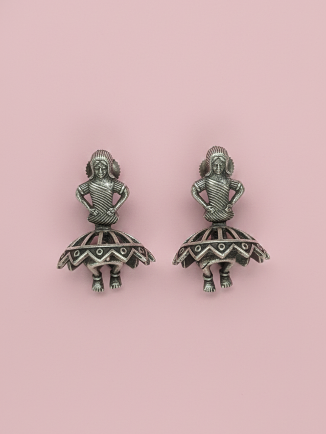 Gul E Jaipur Brass Silver Oxidised Mate Finish Kada