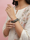 Gul E Jaipur Brass Black Silver Oxidised Tranding Oxidised Bangle Kada