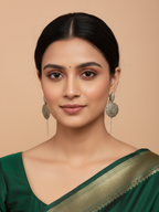 Gul E Jaipur Silver Oxidised Antique Vintage Look Earring Brass Jhumki Earring, Drops & Danglers For Girls