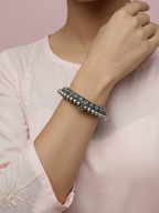 Gul E Jaipur Brass Black Silver Vintage Bangle