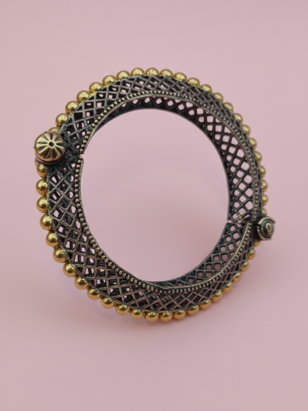 Gul E Jaipur Silver Oxidised Brass Earring Cuff Earring