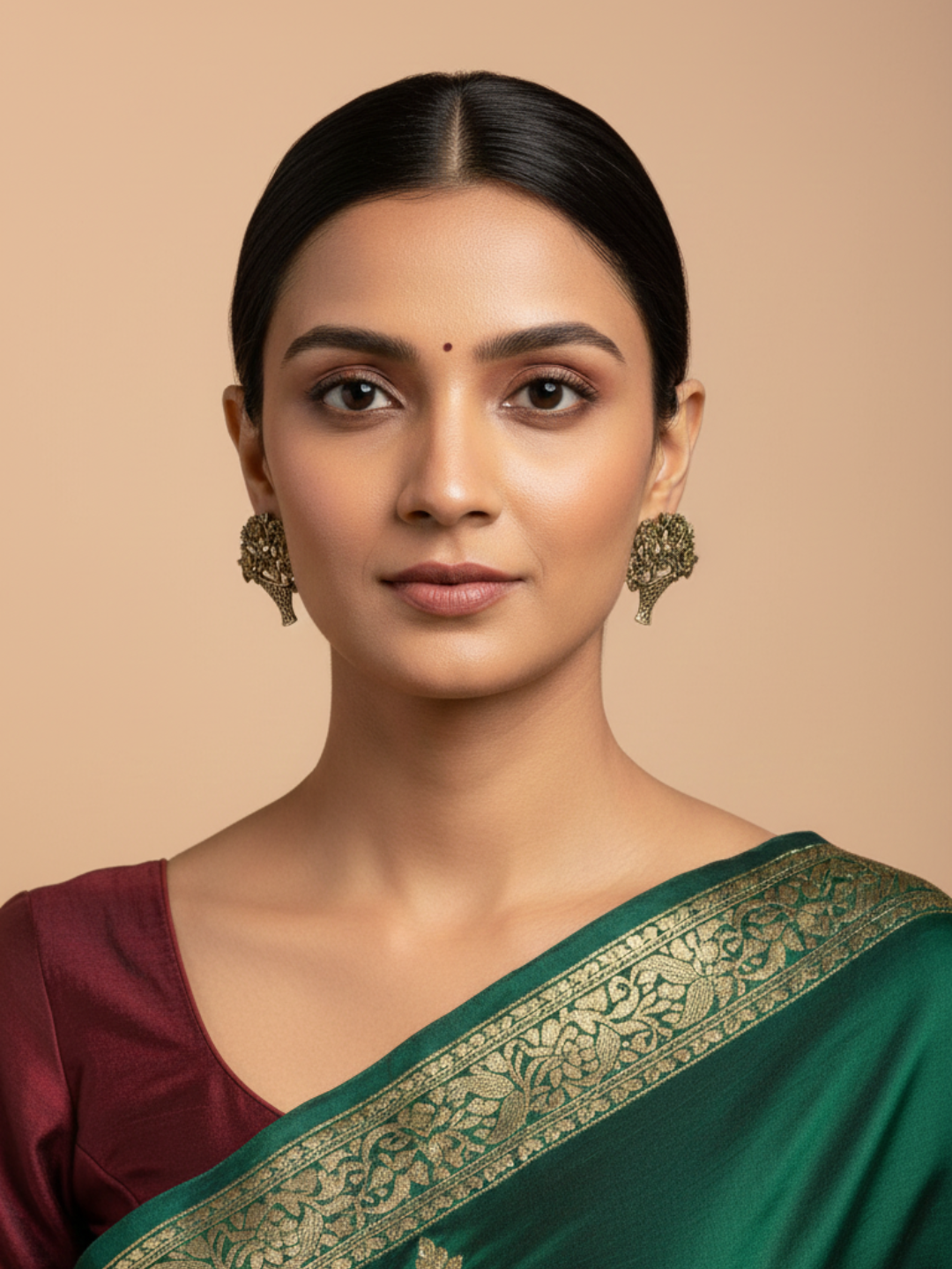 Gul E Jaipur Brass Stud Earring - Style 123