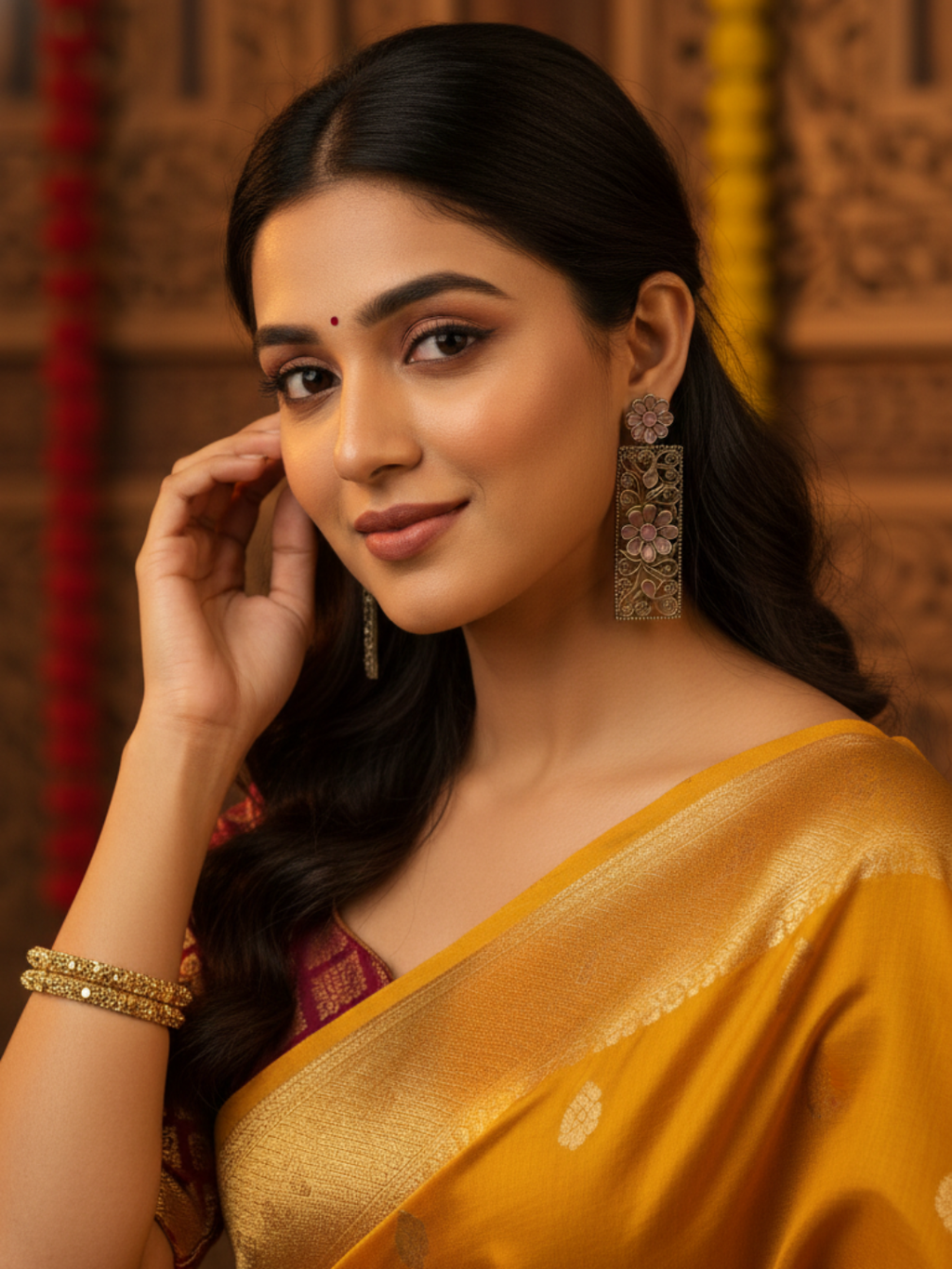 Gul E Jaipur Brass Two Tone Gold-plated Kada - Style 131