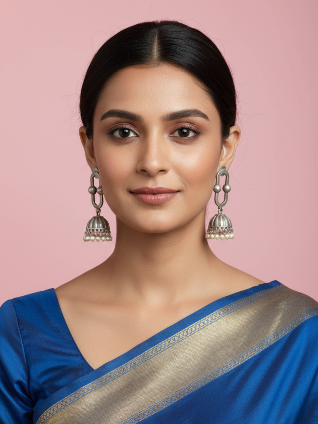 Gul E Jaipur Silver Trending Necklace Silver Plated Brass Necklace