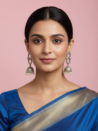 Gul E Jaipur Silver Trending Necklace Silver Plated Brass Necklace