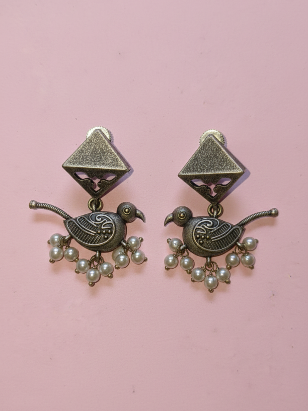 Gul E Jaipur Brass Silver Antique Kada for Girls