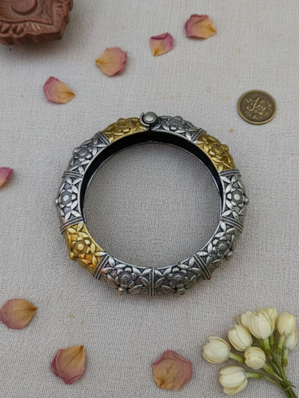 Gul E Jaipur Brass Stud Earring - Style 35