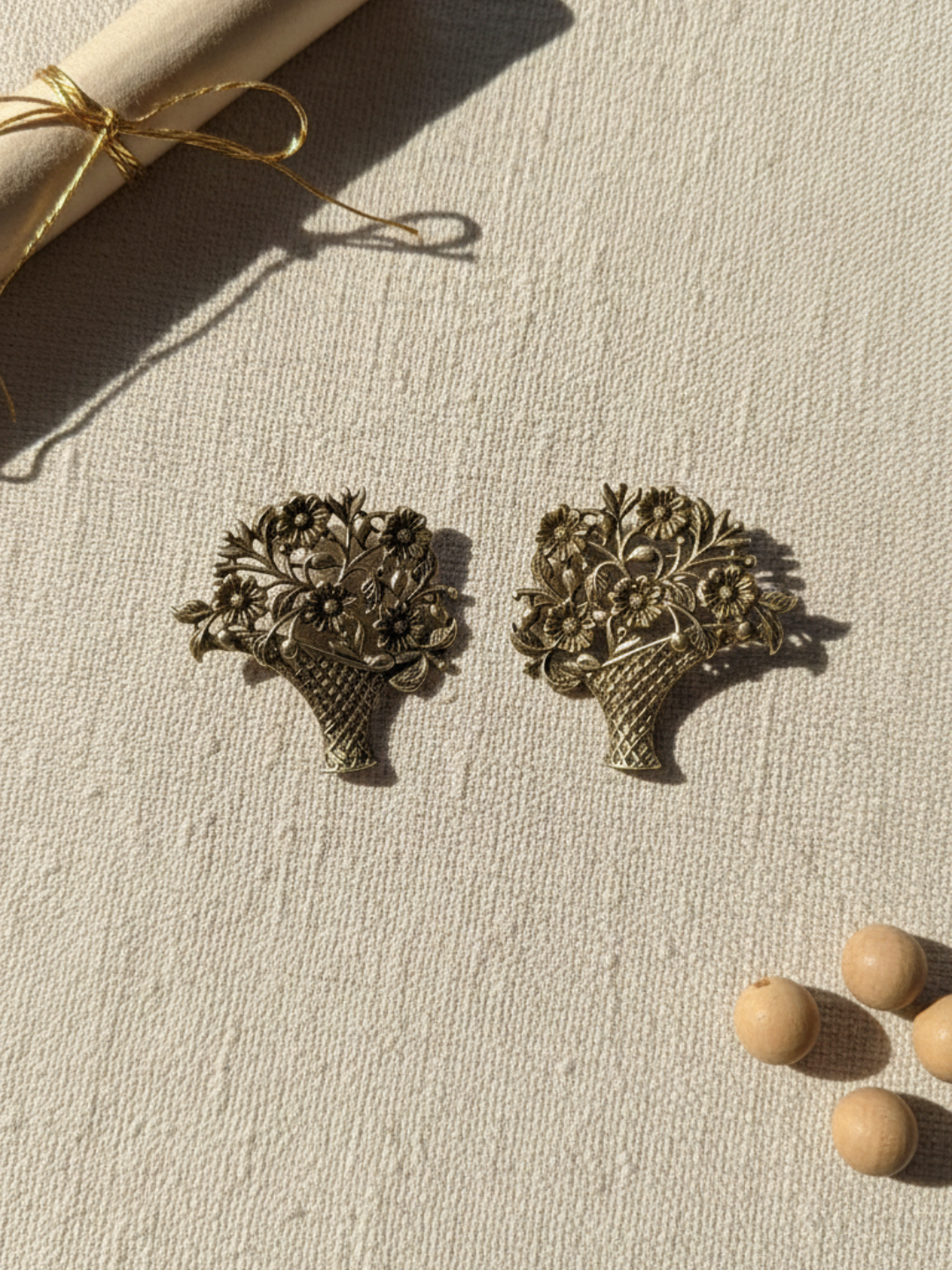 Gul E Jaipur Brass Stud Earring - Style 123