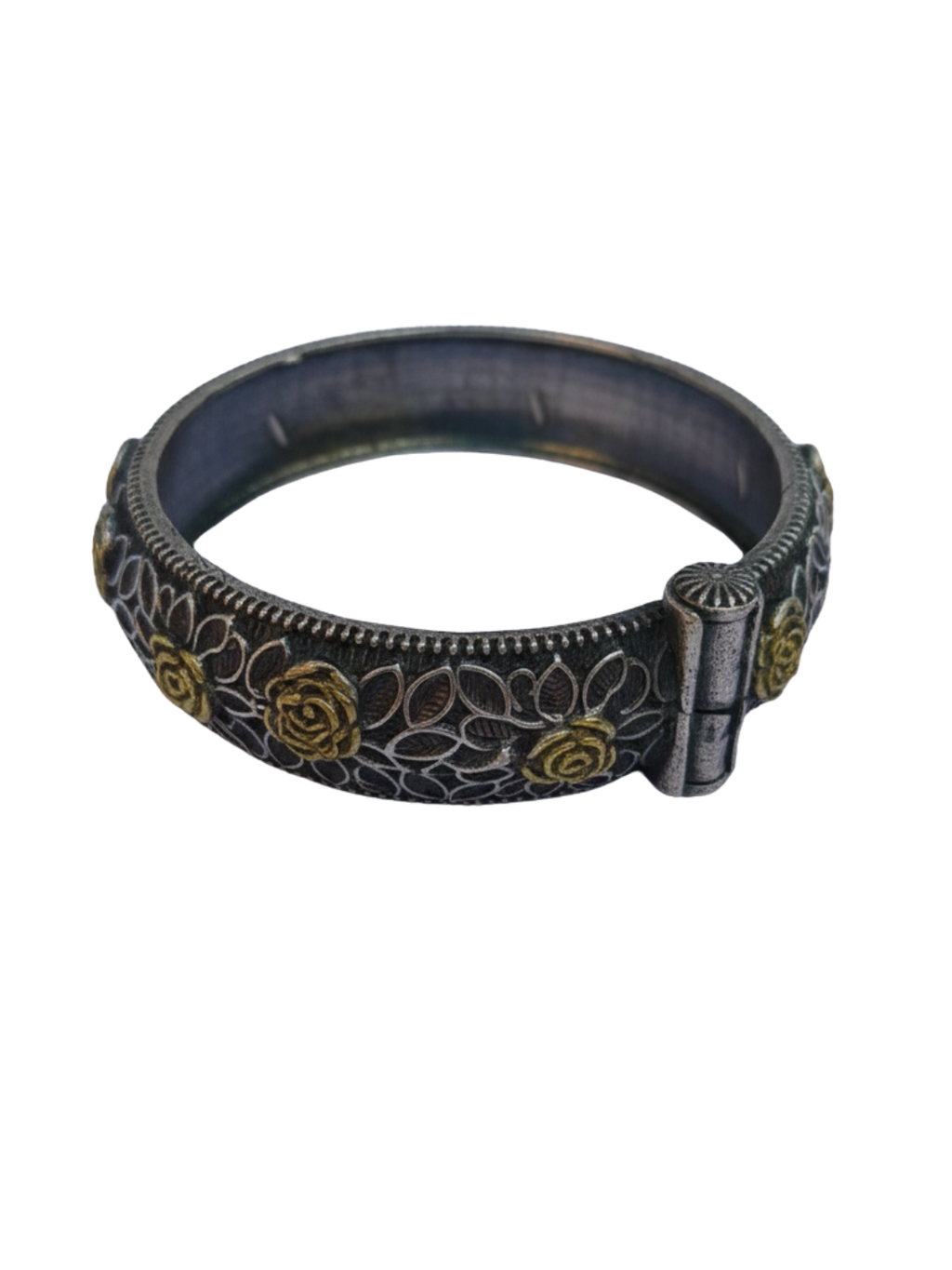 Gul E Jaipur Brass Black Silver Oxidised Tranding Oxidised Bangle Kada