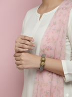Gul E Jaipur Brass Black Silver Bangle