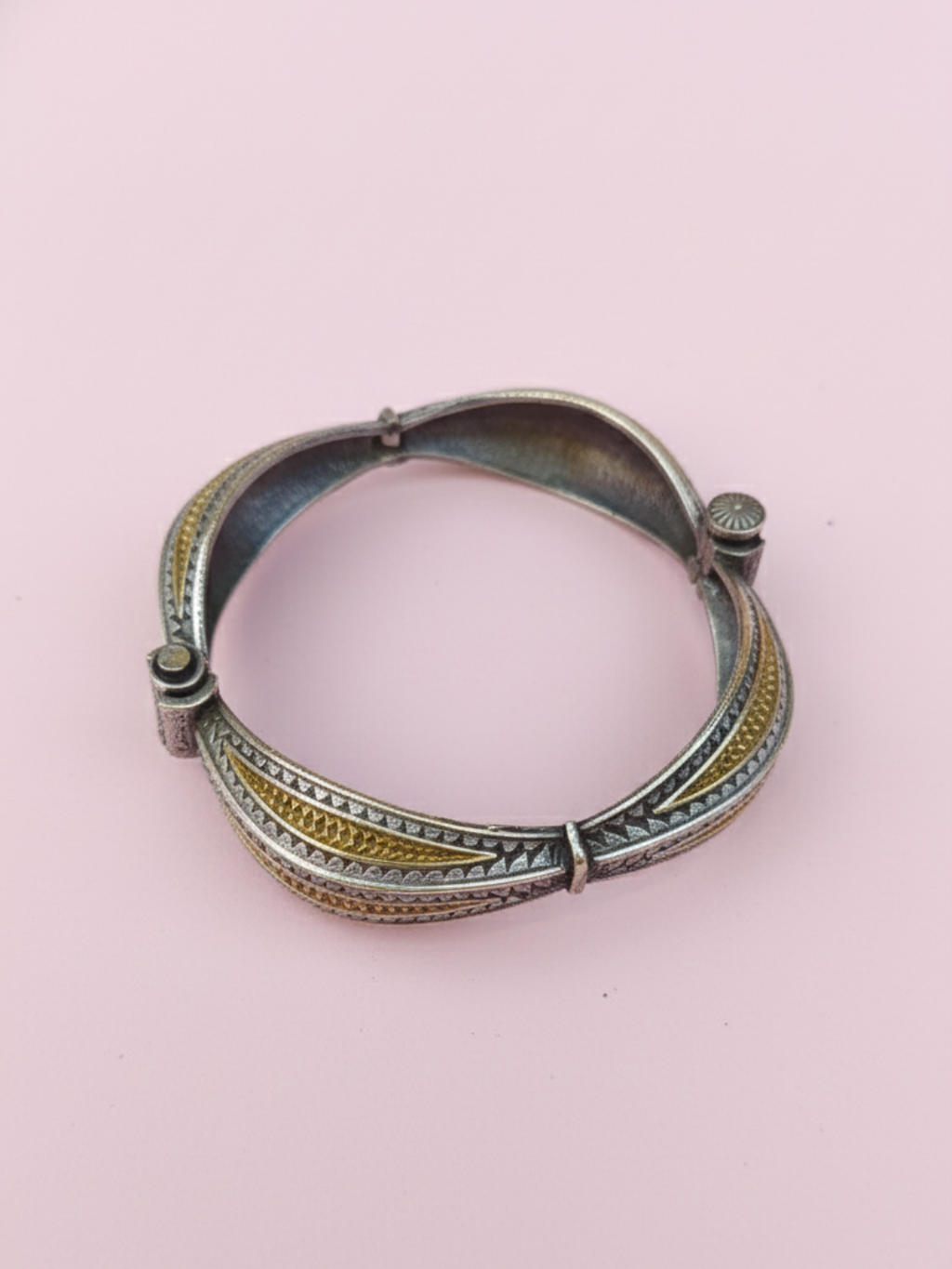 Gul E Jaipur Silver Oxidised Brass Earring Brass Heritage Stud Earring