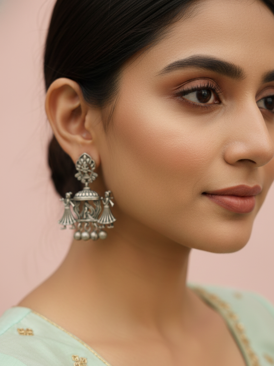 Gul E Jaipur Brass Stud Earring - Style 138