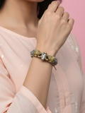 Gul E Jaipur Brass Black Silver Bangle