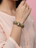 Gul E Jaipur Brass Black Silver Bangle