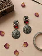 Gul E Jaipur Brass Oxidised Silver Kada