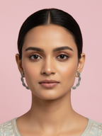 Gul E Jaipur Silver Oxidised Antique Earring Brass Jhumki Earring, Drops & Danglers For Women