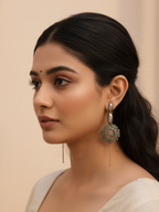 Gul E Jaipur Silver Oxidised Trending Necklace Silver Plated Brass Necklace