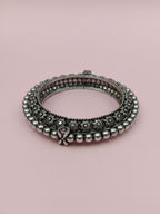 Gul E Jaipur Brass Black Silver Vintage Bangle