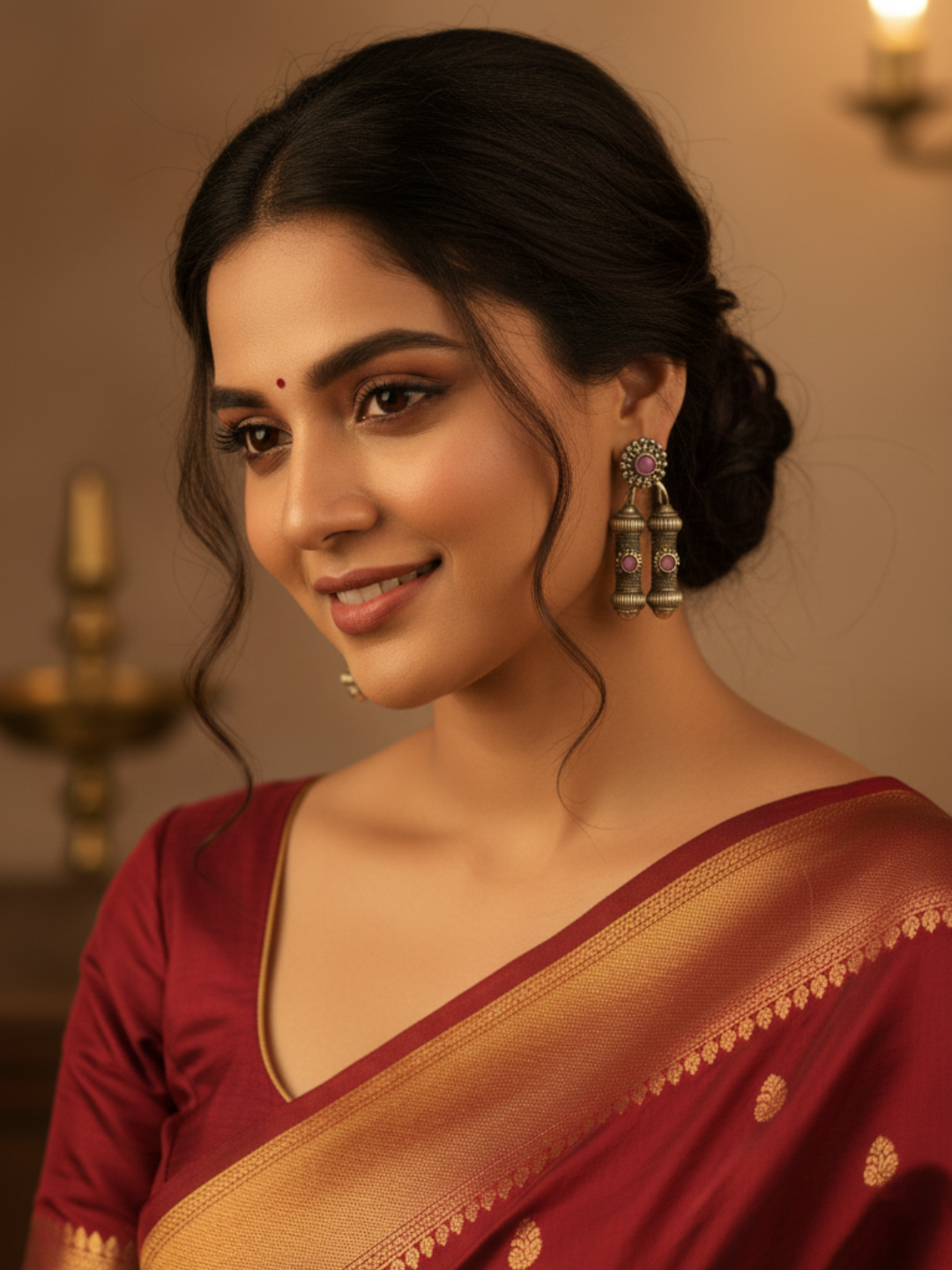 Gul E Jaipur Brass Jhumki Earring - Style 113