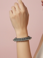 Gul E Jaipur Brass Black Silver Vintage Bangle