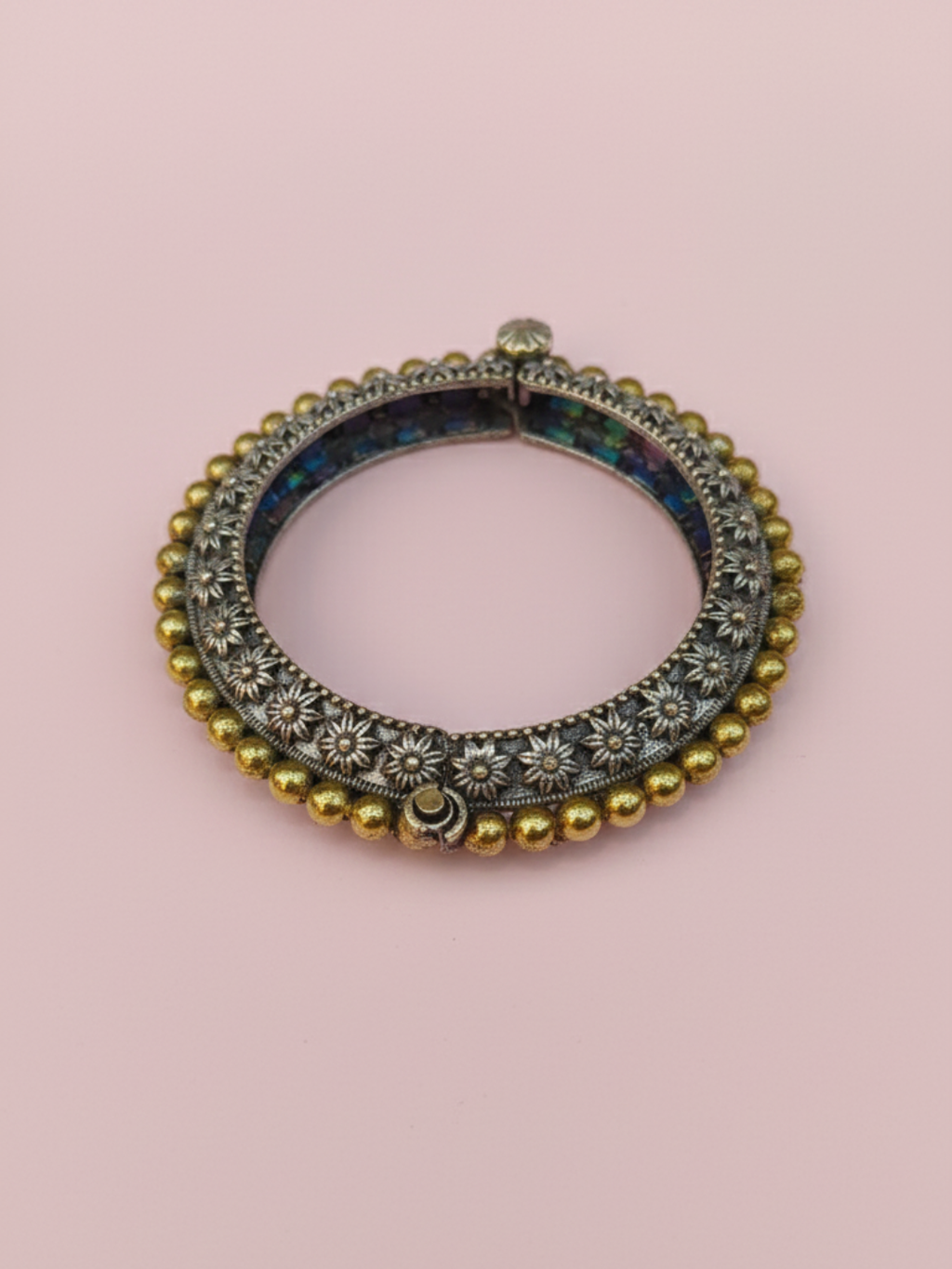 Gul E Jaipur Silver Oxidised Brass Earring Brass Drops & Danglers - Style 64
