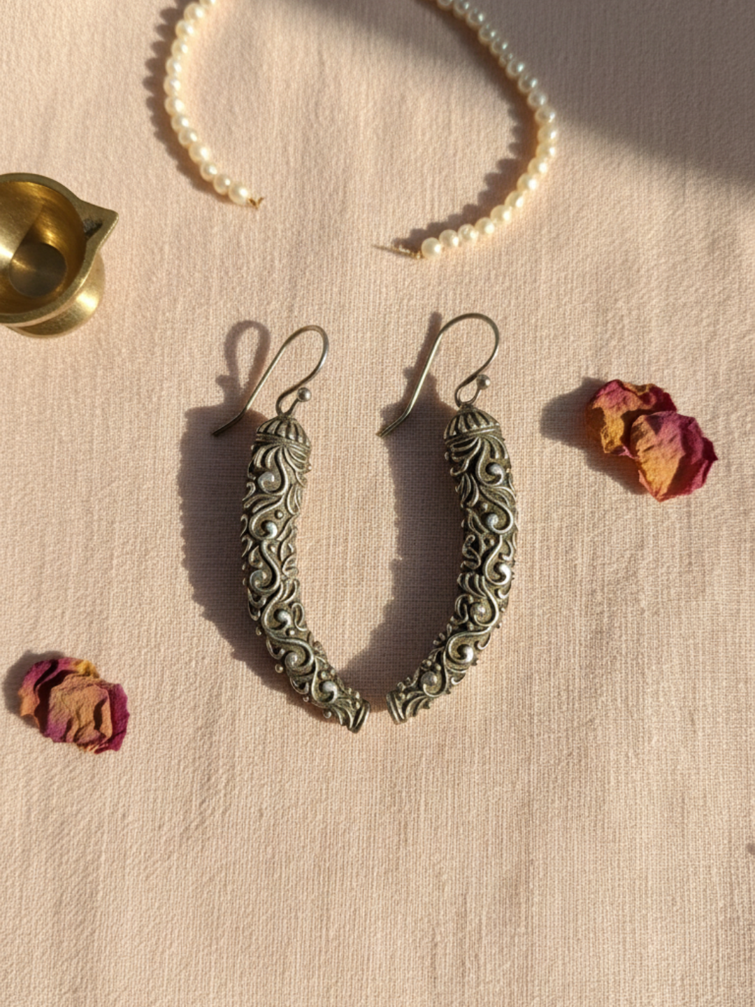 Gul E Jaipur Brass Jhumki Earring, Drops & Danglers - Style 114