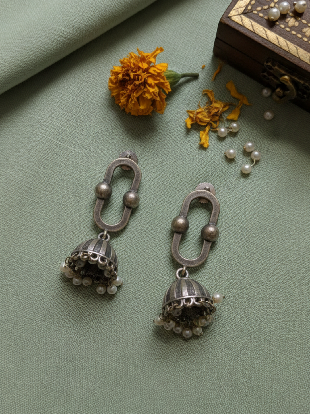 Gul E Jaipur Silver Trending Necklace Silver Plated Brass Necklace