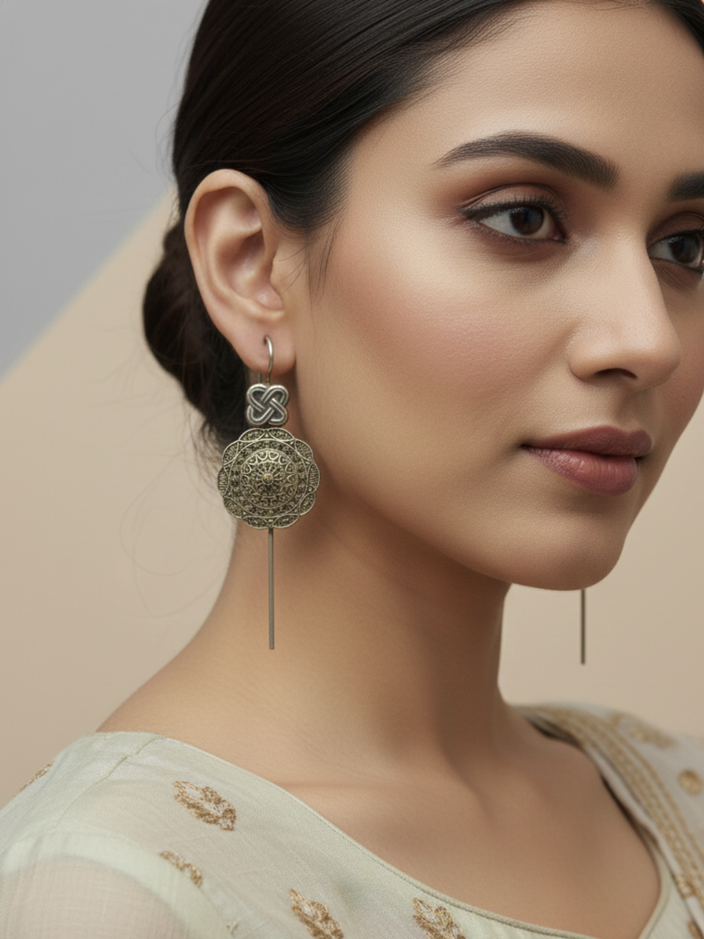 Gul E Jaipur Brass Stud Earring - Style 135