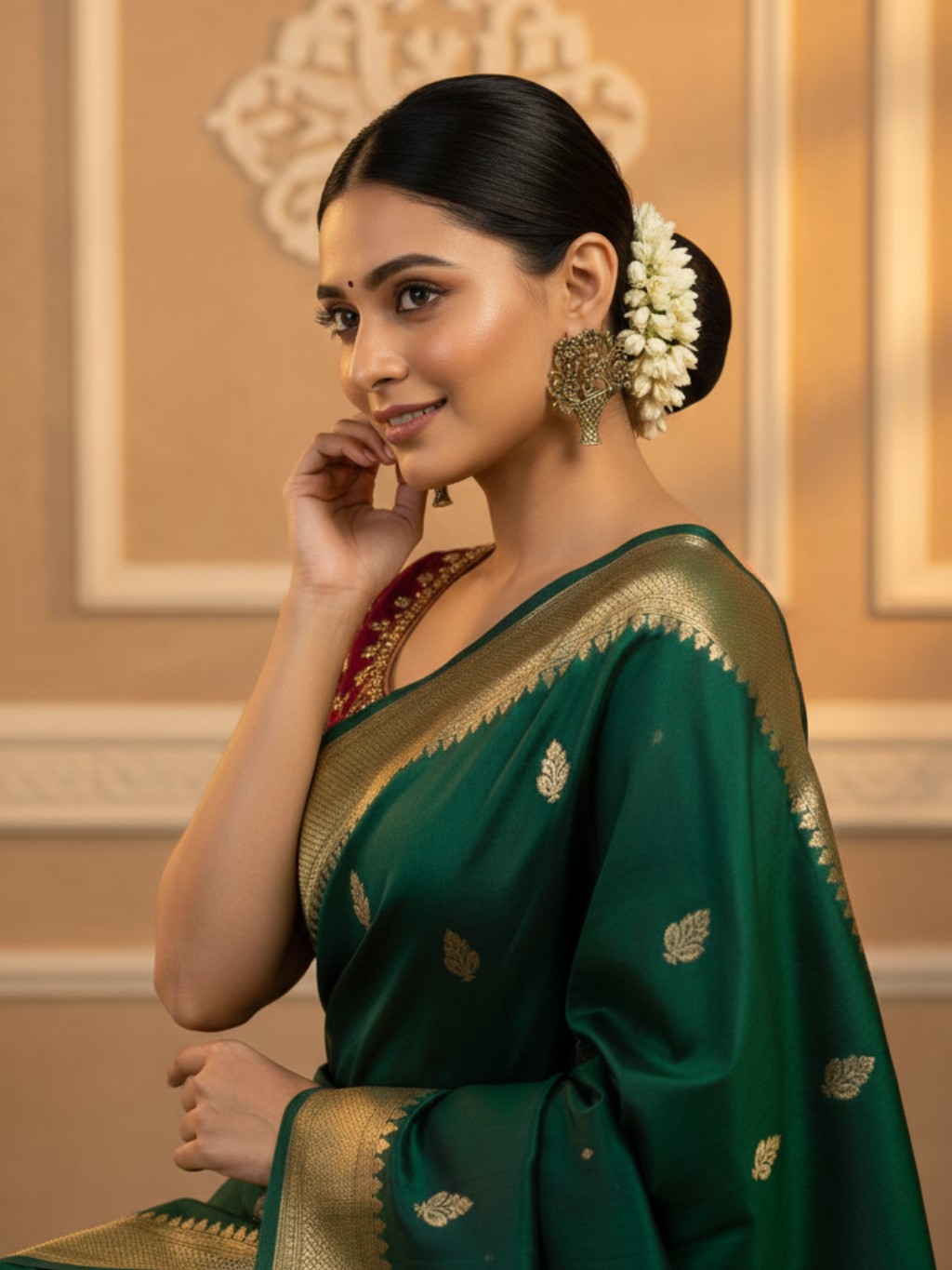 Gul E Jaipur Brass Stud Earring - Style 123