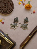 Gul E Jaipur Brass Silver Antique Kada for Girls