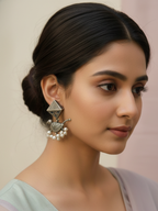 Gul E Jaipur Brass Silver Antique Kada for Girls