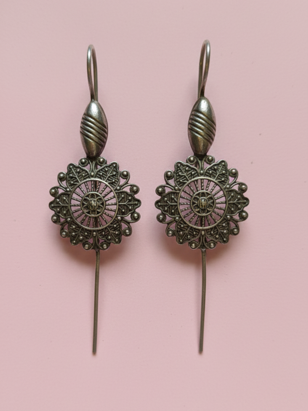 Gul E Jaipur Silver Oxidised Trending Necklace Silver Plated Brass Necklace