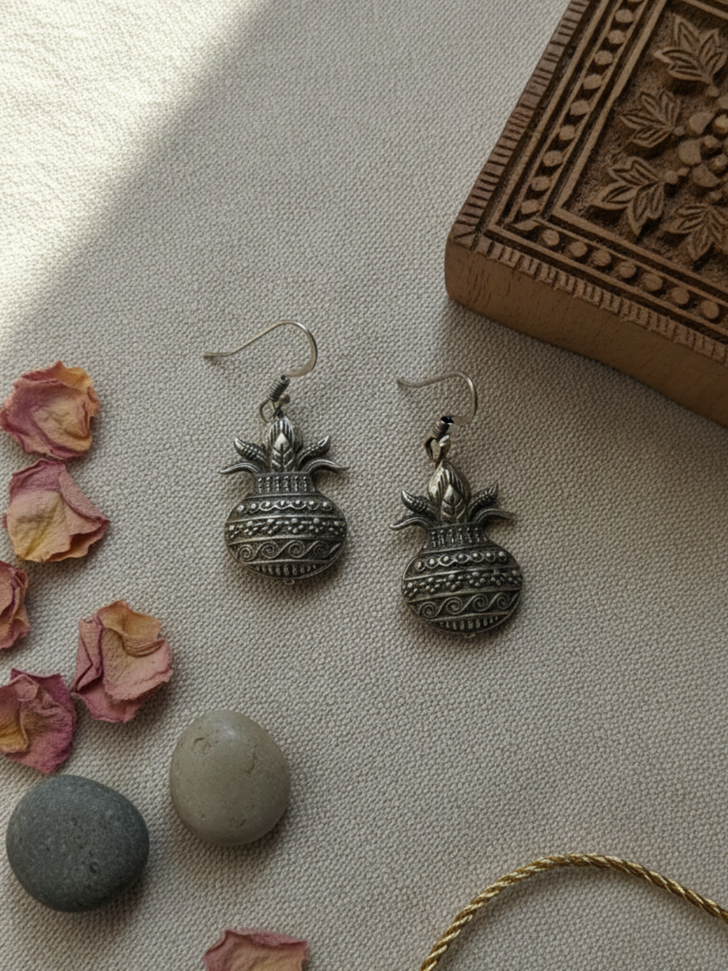 Gul E Jaipur Brass Jhumki Earring, Drops & Danglers - Style 120
