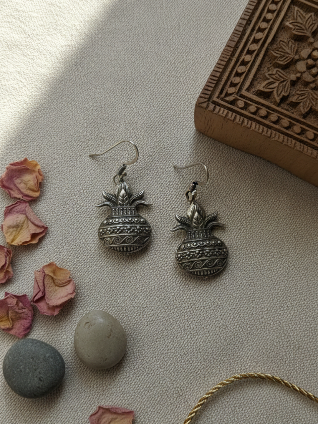 Gul E Jaipur Brass Jhumki Earring, Drops & Danglers - Style 120
