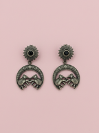 Gul E Jaipur Brass Black Silver Oxidised Rajwadi Kada