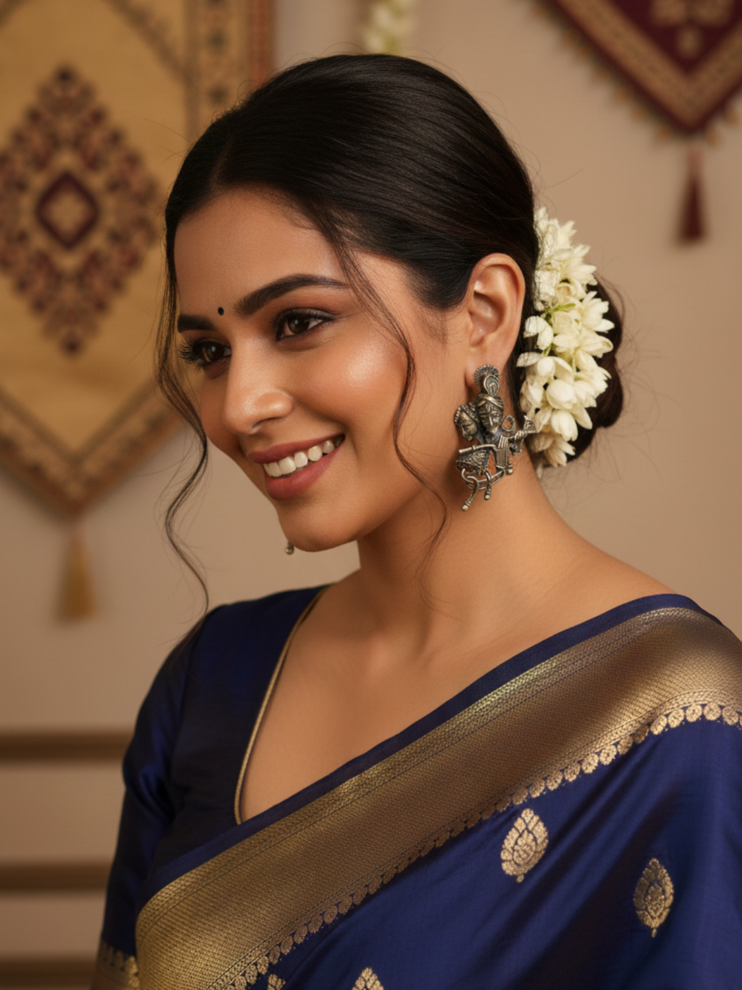 Gul E Jaipur Brass Stud Earring - Style 140