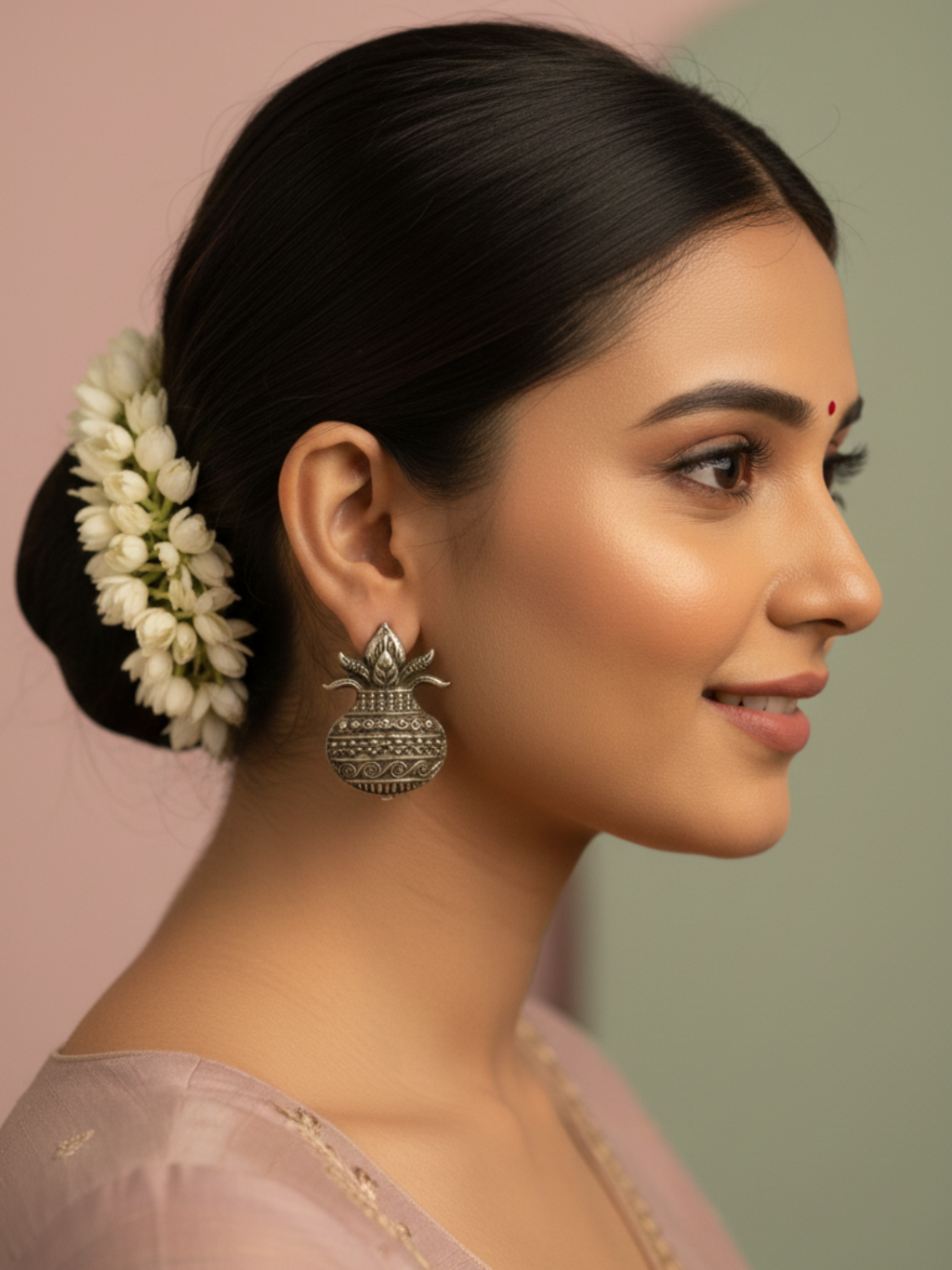 Gul E Jaipur Brass Jhumki Earring, Drops & Danglers - Style 120