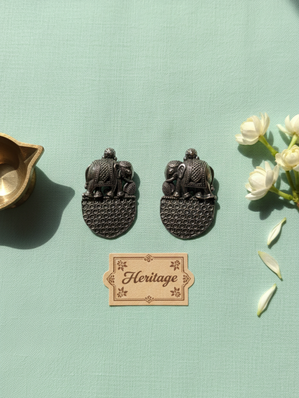 Gul E Jaipur Silver Oxidised Antique Beautifull Earring Brass Jhumki Earring, Drops & Danglers