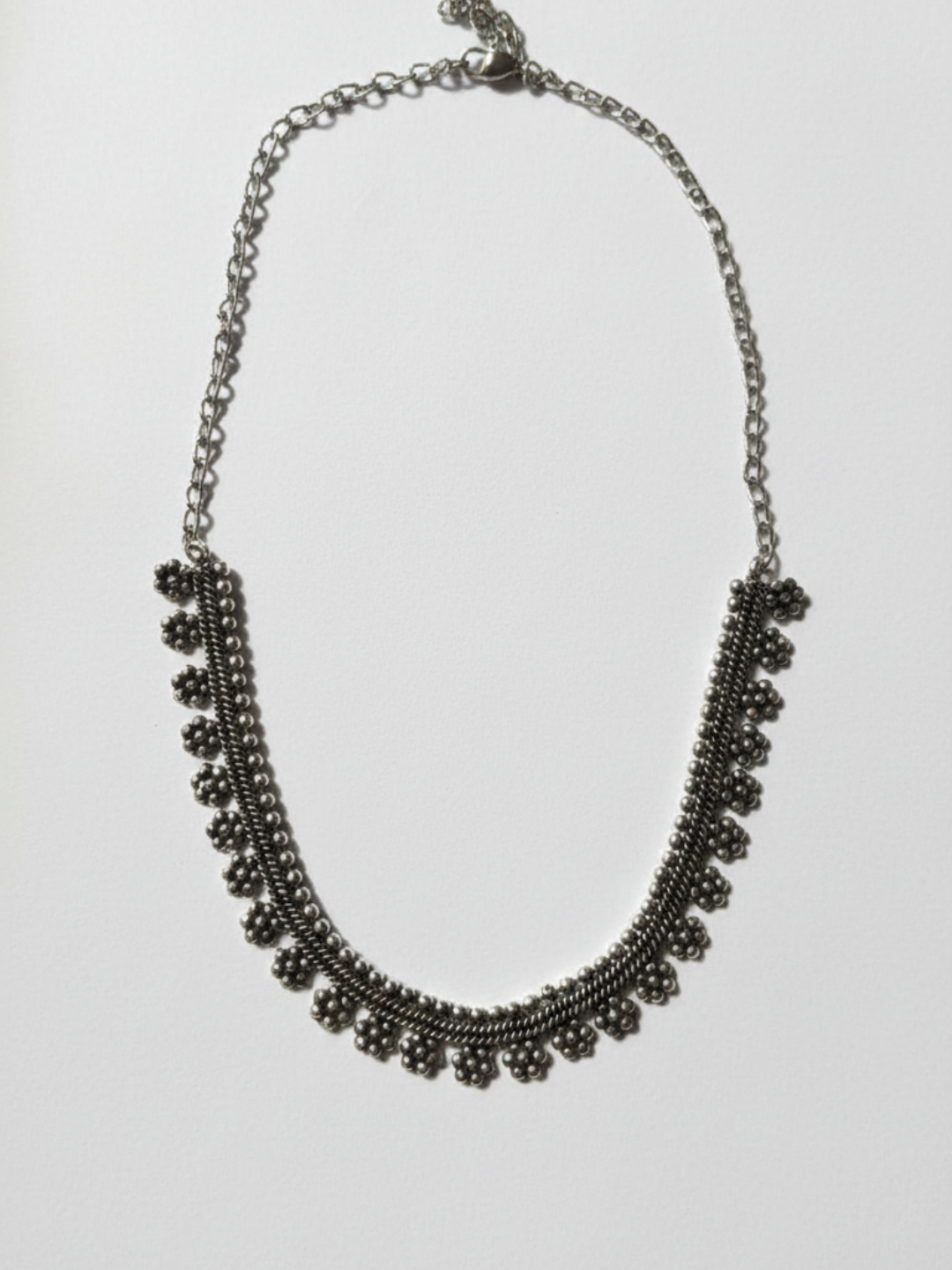 Antique Silver Oxidized Trible Choker