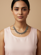 Oxidized Silver Brass Wedding Wear Statement Necklace