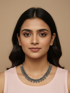 Antique Silver Oxidized Trible Choker