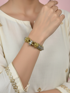 Rajputana Glow Gold-Silver Brass Bracelet