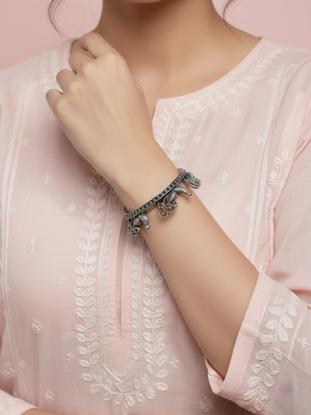 Heritage Inspired Antique Silver Brass Bangles