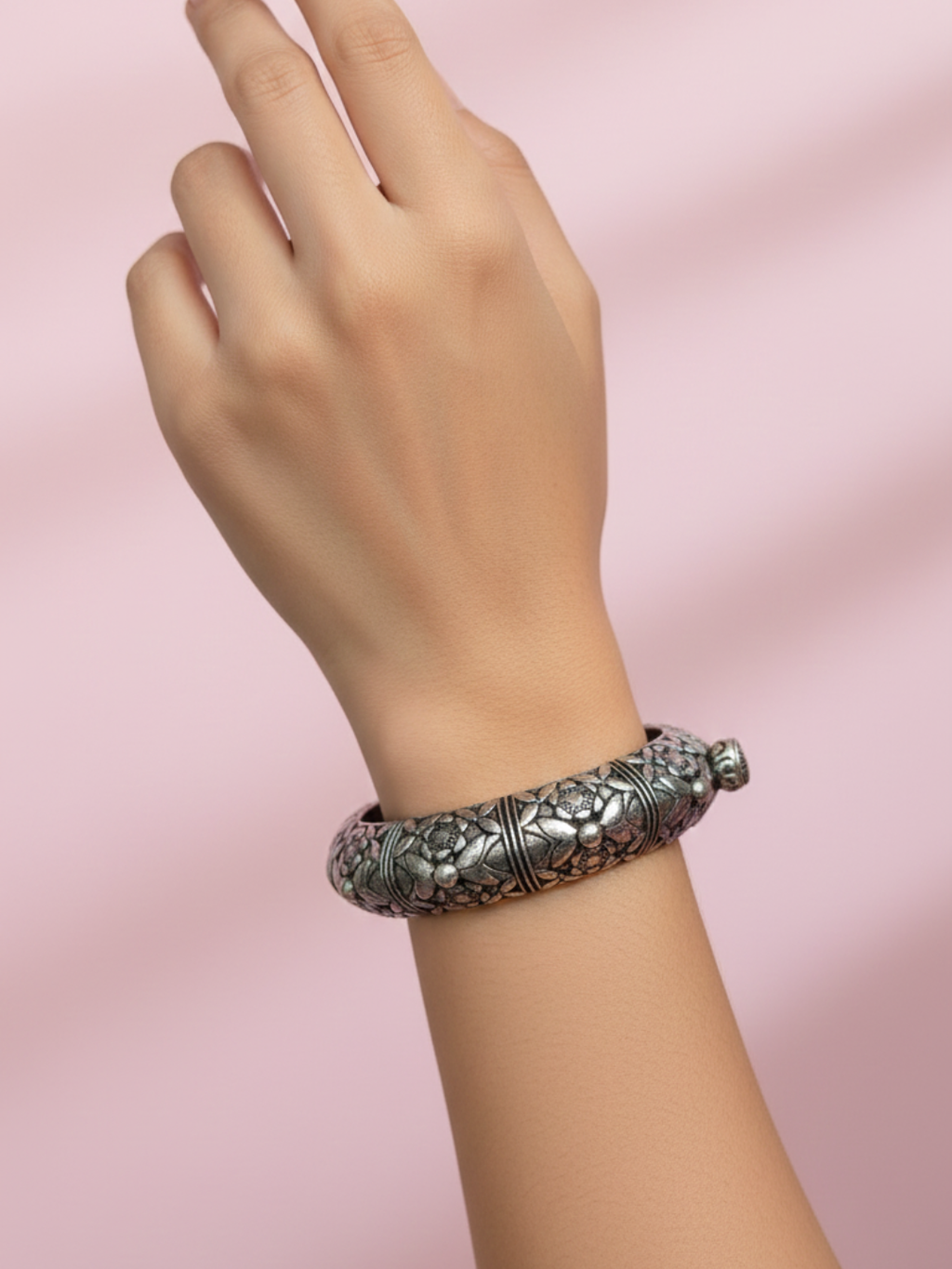 Royal Traditional Antique Silver Oxidized Finish Bangles