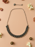 Silver Plated Oxidized Brass Ethnic Party Wear Necklace for Women