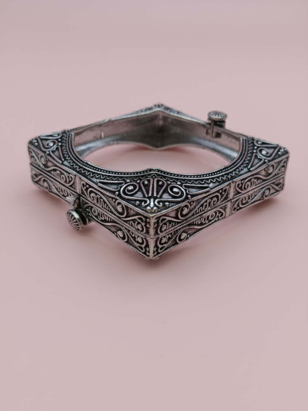 Antique Silver Look Oxidized Brass Bangles Set
