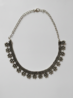 Traditional Silver Plated Oxidized Brass Statement Jewellery Necklace